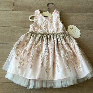 Floral Embroidered Lace Dress with Toule 2T Little Girl Toddler Girl